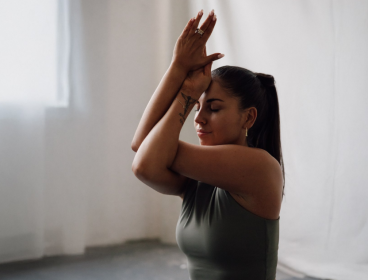 Liv practicing yoga