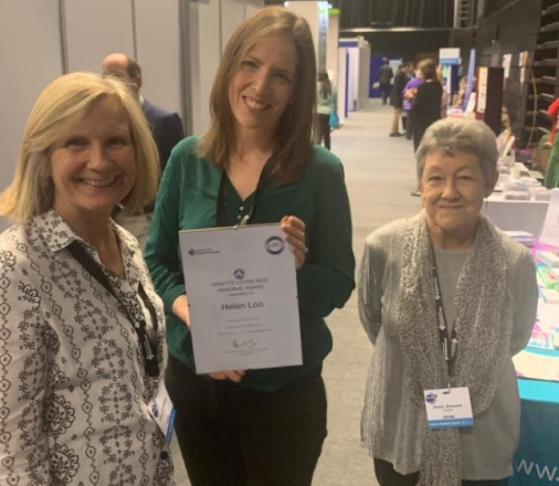 Helen Loo, award winner, alongside Deana Kenward, ADSHG founder and Alison Mainwairing, ADSHG volunteer
