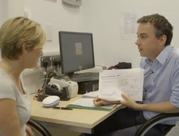 Suzanne with Dr Thomas Upton, participating in ULTRADIAN clinical trial.
