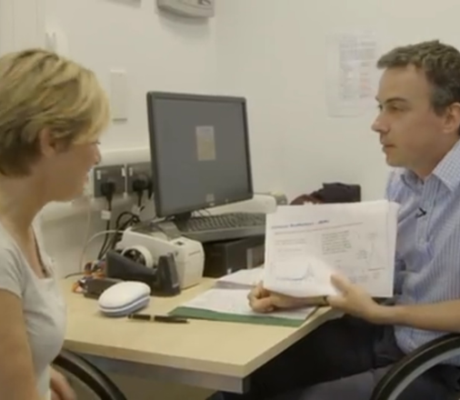 Suzanne with Dr Thomas Upton, participating in ULTRADIAN clinical trial.