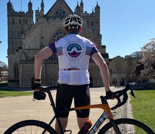 Fundraiser with bicycle