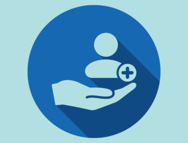 Logo of a hand holding a patient supportively